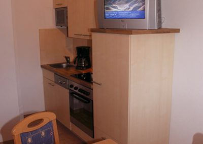 Appartement 1: Wohnküche mit Sat-TV